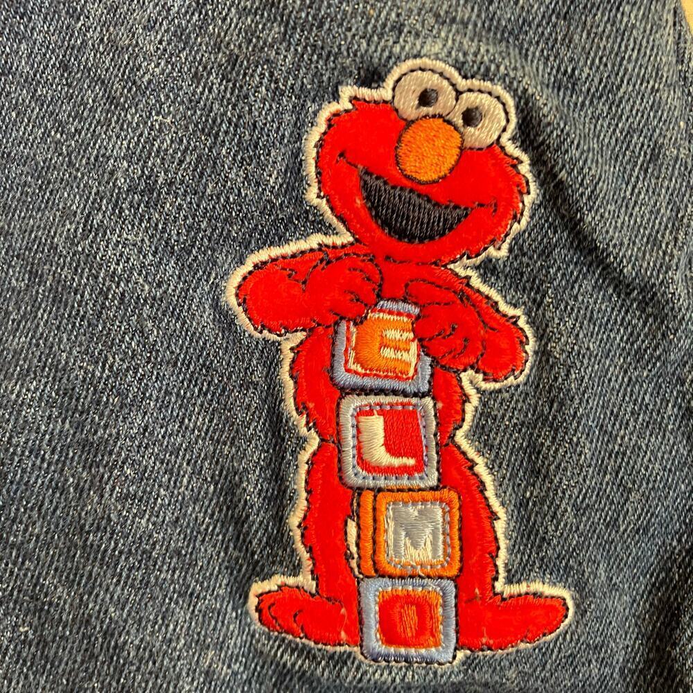 Sesame Street Baby Sz 18 mo Vintage 90s Denim Bib Style Shortalls Overalls - Picture 11 of 16